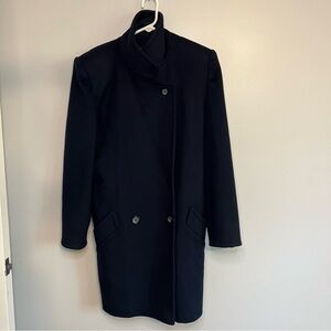 Vintage Worumbo By Forstmann Wool Coat Navy Blue Sz M / 5 Pea Coat Long 80s 90s
